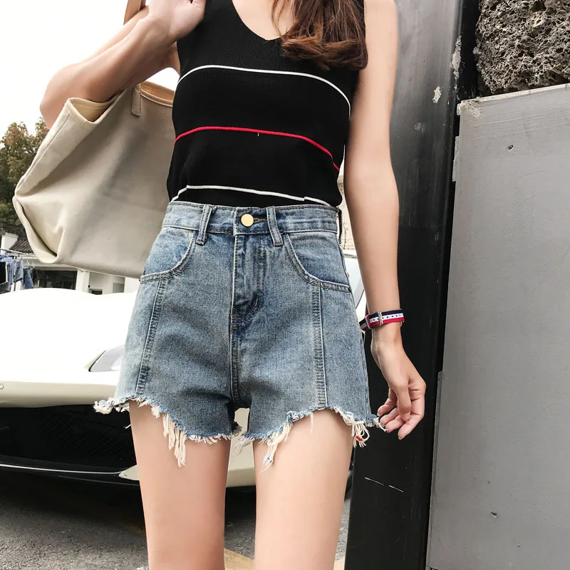 Summer New Style Women's Fashion Loose-Fit Jeans Korean-style Versatile Flash Cool Slim-Fit Pants