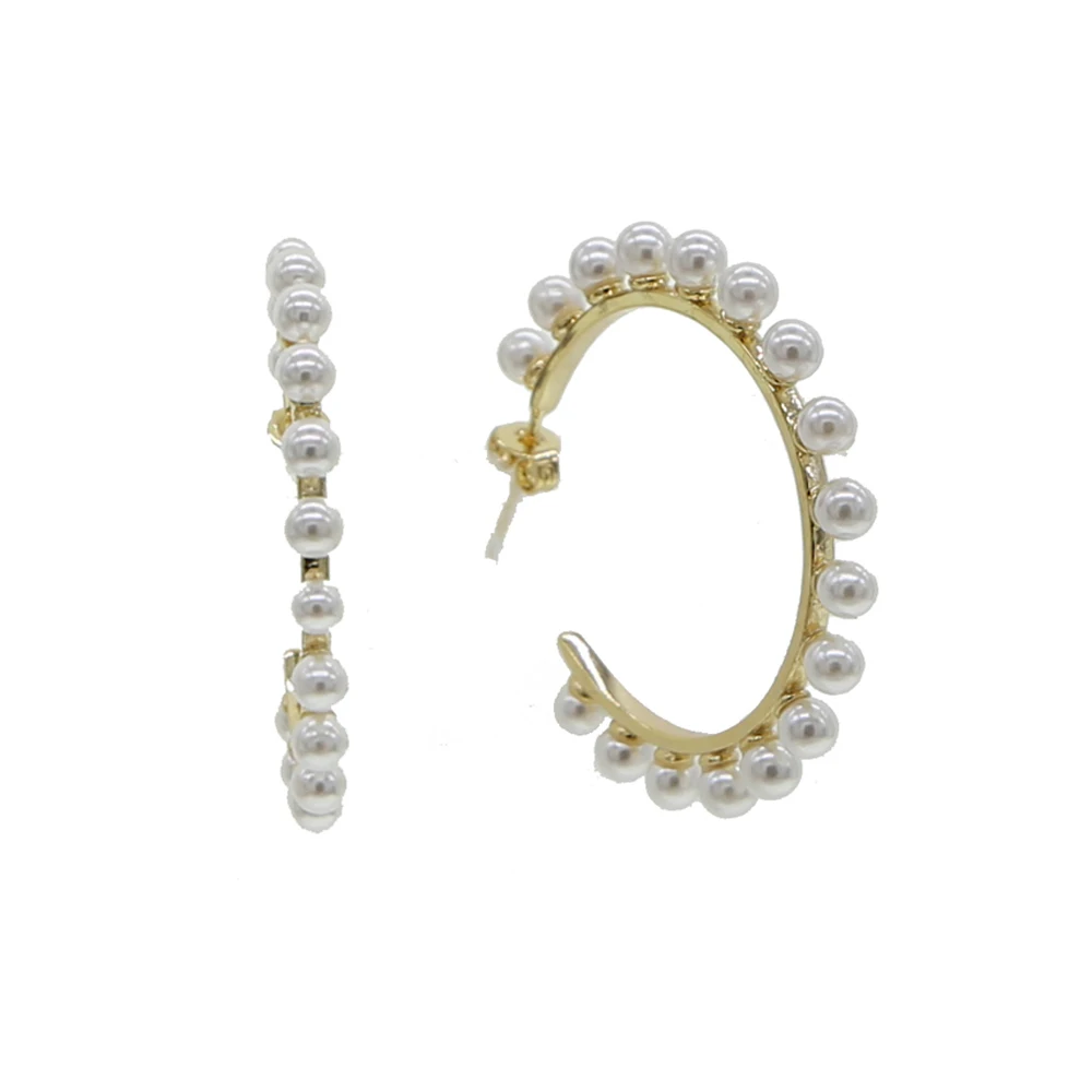

Oversize Pearl Hoop Earrings For Women Girls Unique Twisted Big Earrings Circle Earring Brinco Statement Fashion Jewelry