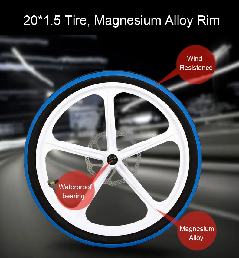 Sale QF600G 20 Inches Folding Bicycle, 7 Speeds Folding Bike, Aluminium Alloy Frame, BMX, Both Disc Brakes 3