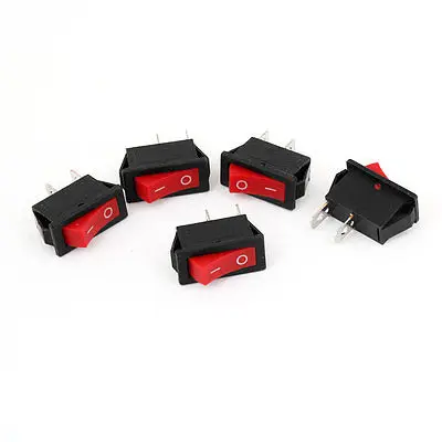 

5PCS SPST 2 Terminals 2P ON/OFF 2 Positions Rocker Switch AC 15A/250V 30A/125V