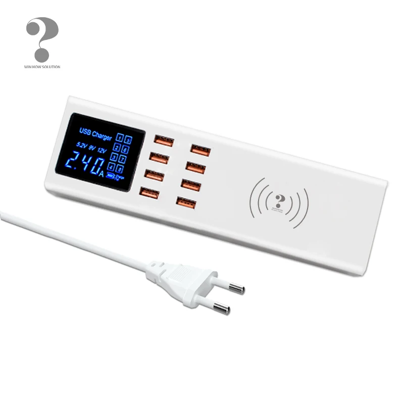 WIRELESS Беспроводное быстрое зарядное устройство 8a многопортовое быстрое зарядное устройство USB для Xiaomi samsung s9 iphone X ноутбук ipad настенный адаптер концентратор - Тип штекера: WIRELESS