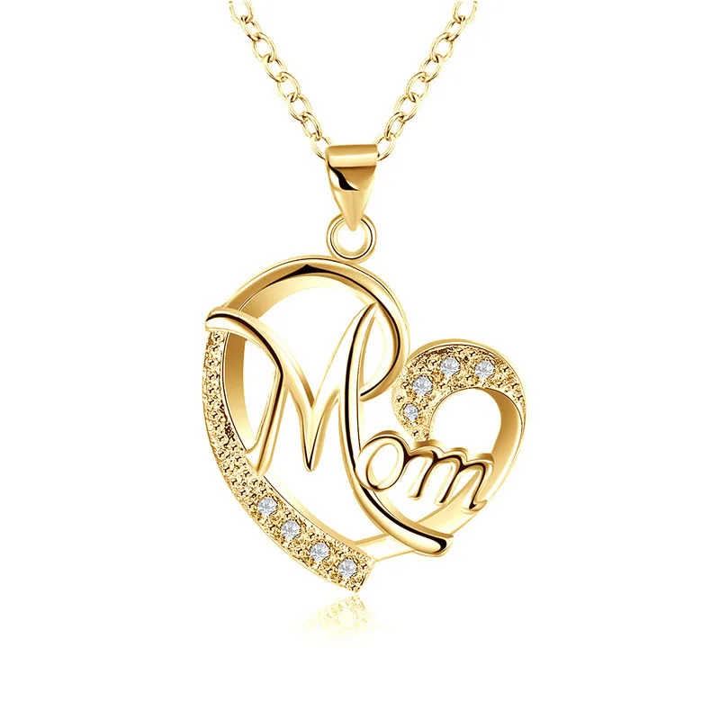 Love Mom Necklace Jewelry Mum Letters 