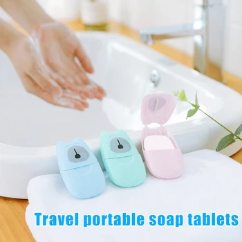 

50 Pcs Portable Soap Paper Disposable Scented Slice Sheets Hand Washing Mini for Travel hand antiseptic paper soap layered soaps
