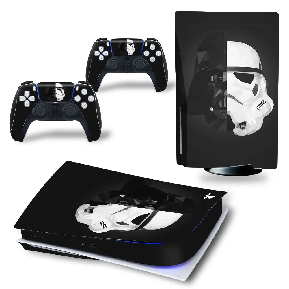 Marvel Star Wars PS5 Disk Skin Sticker Decal Cover for PlayStation 5 Console and 2 Controllers PS5 Disk Skin Sticker Vinyl