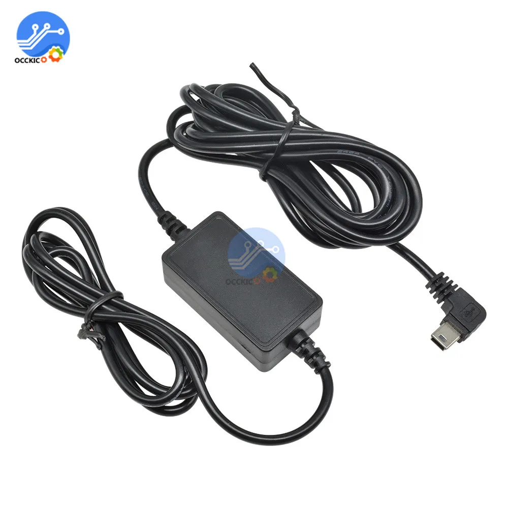 Мини USB Автомобильное зарядное устройство кабель для автомобиля авто видеорегистратор Автомобильный видеорегистратор DC 12 В до 5 В аппаратный провод зарядки