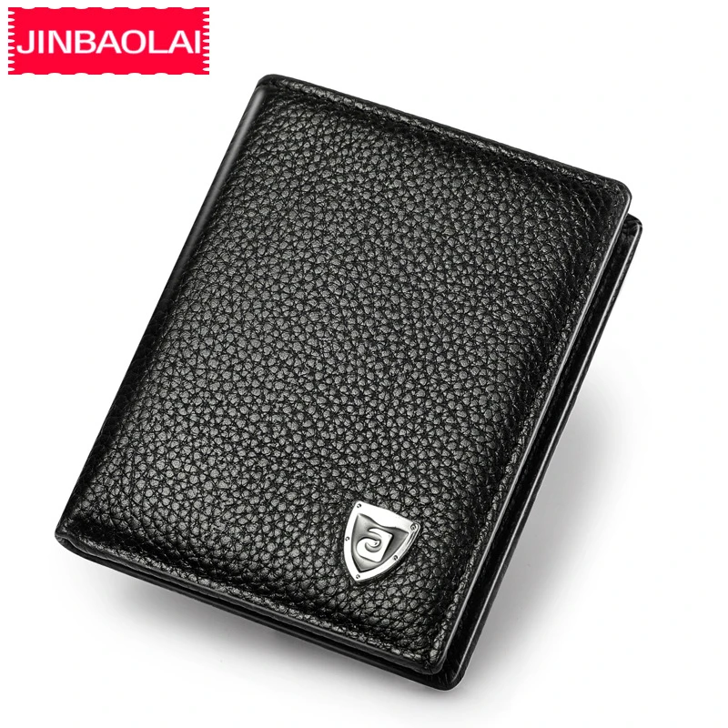 

JINBAOLAI Men's Korean Version of the First Layer of Cowhide Ultra-mini Student Wallet Ultra-thin Ultra-soft Men's Small Wallet