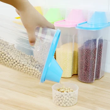PP Food Storage Box Plastic Clear Container Set with Pour Lids Kitchen Storage Bottles Jars