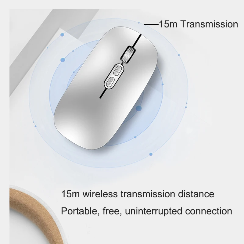 J JOYACCESS Wireless Mouse Silent 2.4GHz Mouse Computer Mause Rechargeable Built-in Battery USB Receiver Mice Ergonomic for Lap