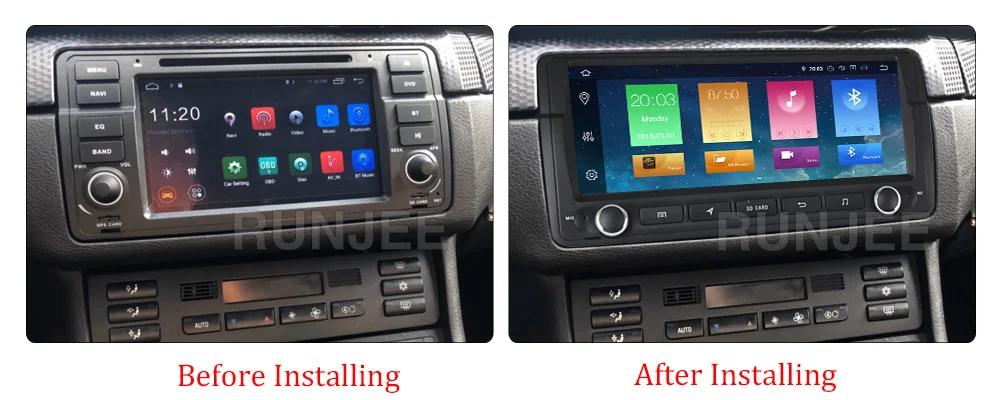 RUNJEE ips DSP Android 9 gps Авторадио Стерео система для BMW/E46/M3/Rover/3 серии мультимедийный плеер FM радио