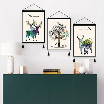 

3Pcs Nordic Tapestry Simple Tapestry Decorative Fabric Hanging Picture Bedside Decorative