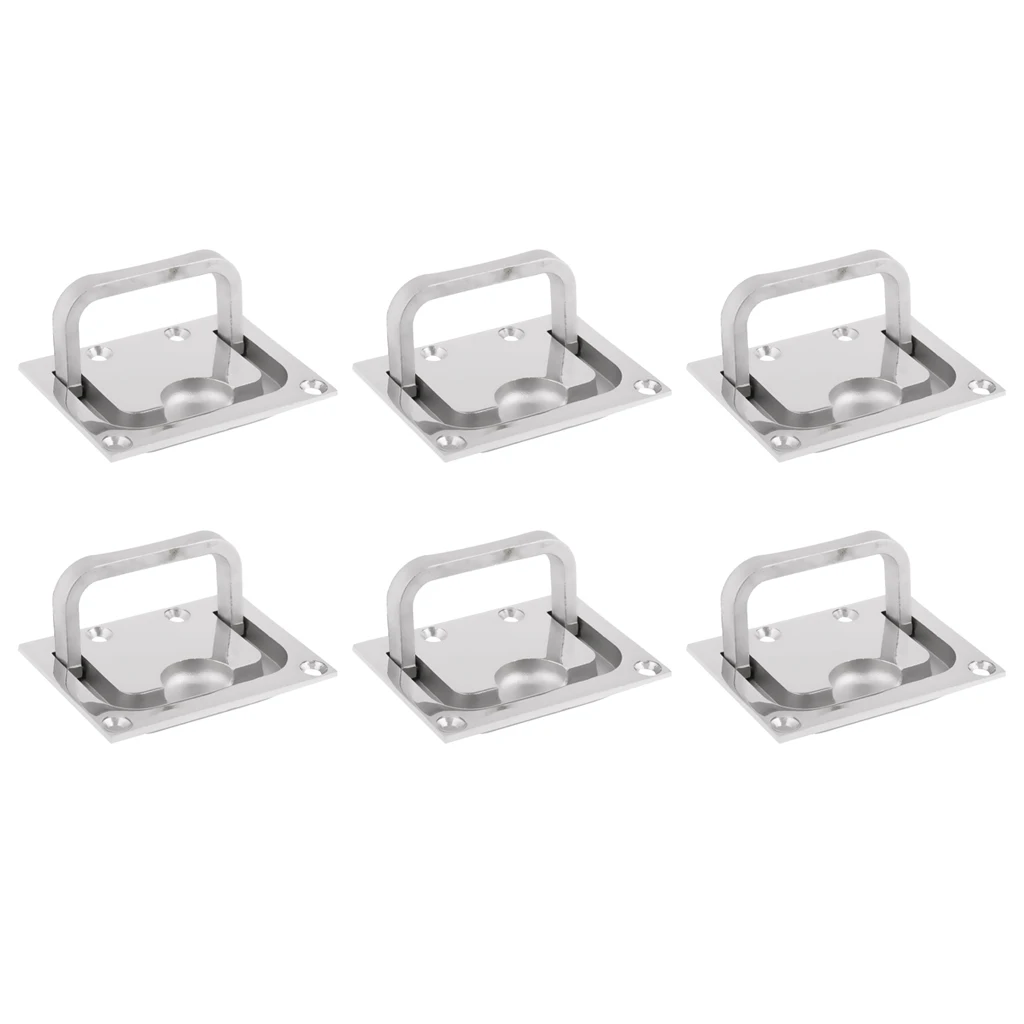 6pcs Boat Yacht Locking Stainless Steel Flush Pull Slam Latch Hatch Lift