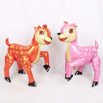 

1pc 4D giant Elf Moose Deer foil balloons pink Santa gifts Merry Christmas birthday party decorations kiids new year party toys