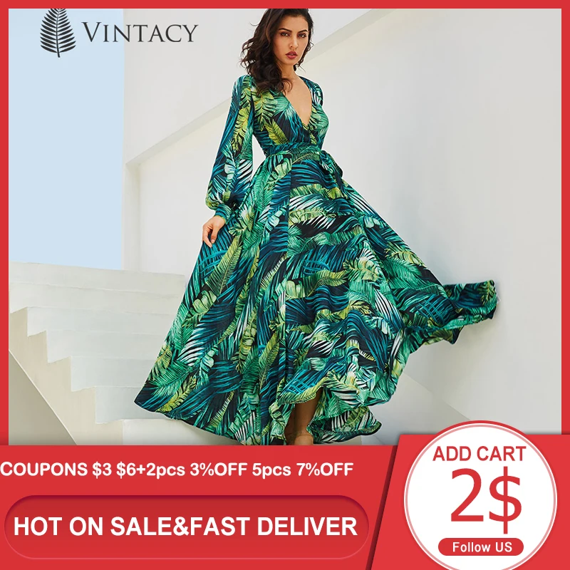 Винтажное платье макси с длинным рукавом и V образным вырезом|plus size dress|sleeve dressvintage