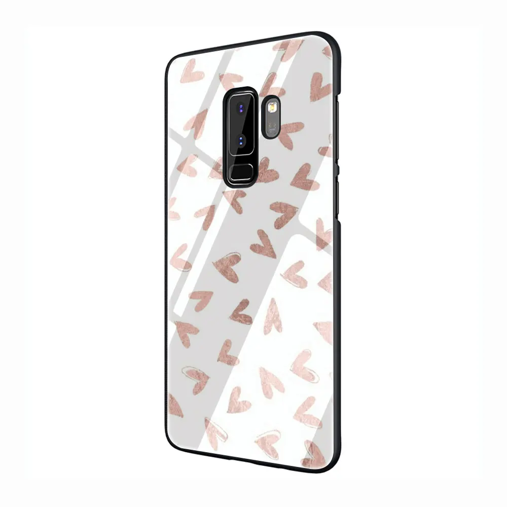 Маленькими сердечками закаленное Стекло Телефон чехол для Galaxy S7 edge S8 9 10, 8, 9, 10, плюс A10 20 30 40 50 60 70 - Цвет: G5