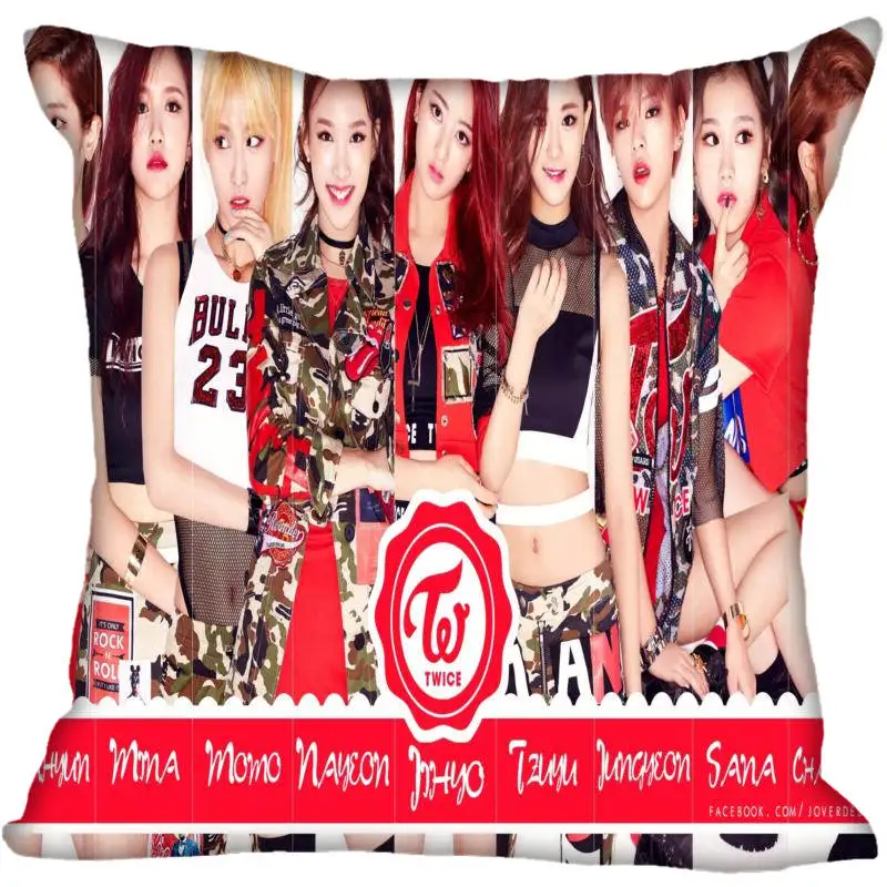 Пользовательские Kpop дважды печатные квадратные шелковые наволочки 40x40 45x45 50x50 60x60 две стороны атласная Наволочка на заказ логотип