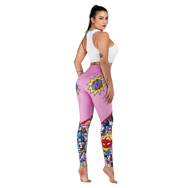 

SVOKOR Women Leggings Fashion High Waist Cartoon 3D Printing Fitness Leggings Autumn Polyester Casual Pants Women