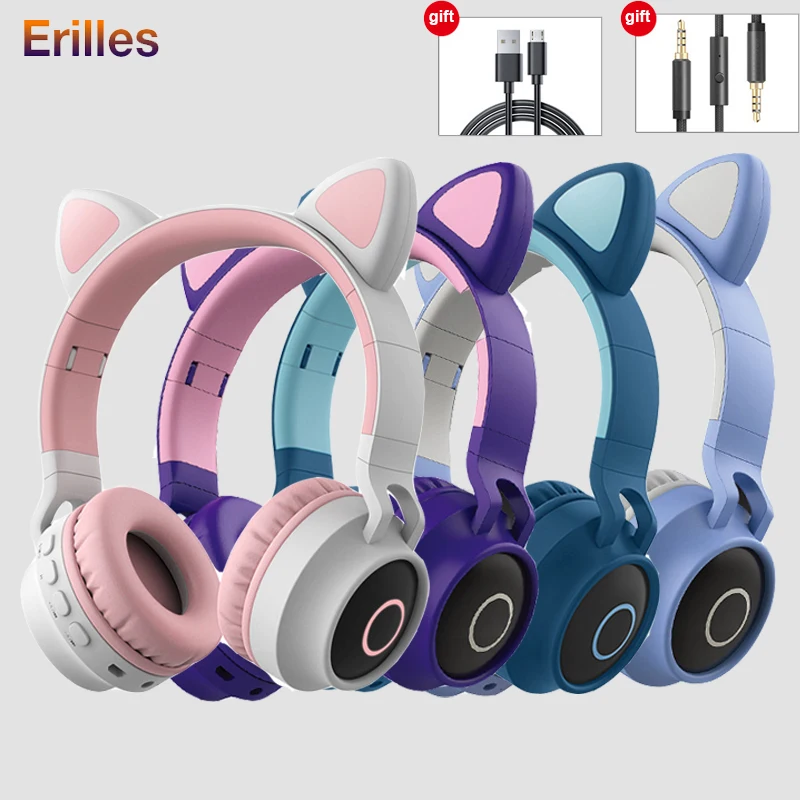 Cute Cat Ear Headphone Bluetooth 5.0 