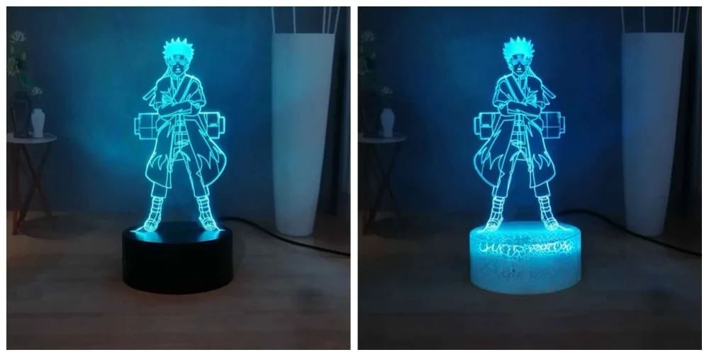Наруто настольная лампа Uzumaki Наруто RGB разноцветный сенсорный 3D иллюзия настольная лампа японский Классический Аниме светодиодный детский ночник