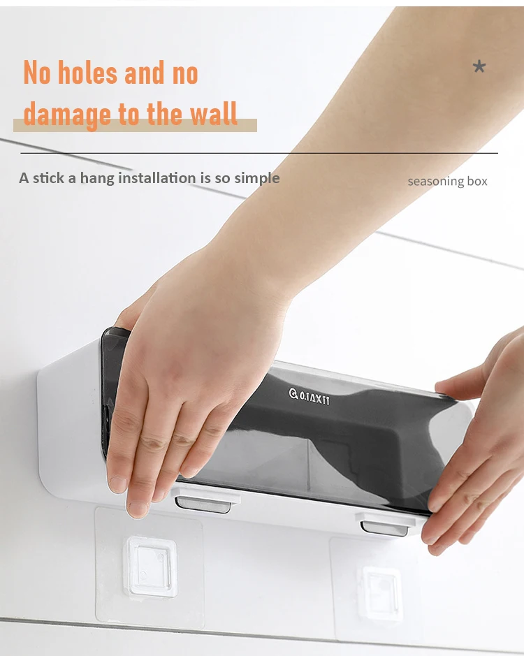 Kitchen Wall-Mounted Seasoning Box Salt Pepper Spice Rack Jar Sugar Bowl For Kitchen Gadget Device Set Spice Box Organizer Tools 21 Kitchen Wall-Mounted Seasoning Box Salt Pepper Spice Rack Jar Sugar Bowl For Kitchen Gadget Device Set Spice Box Organizer Tools