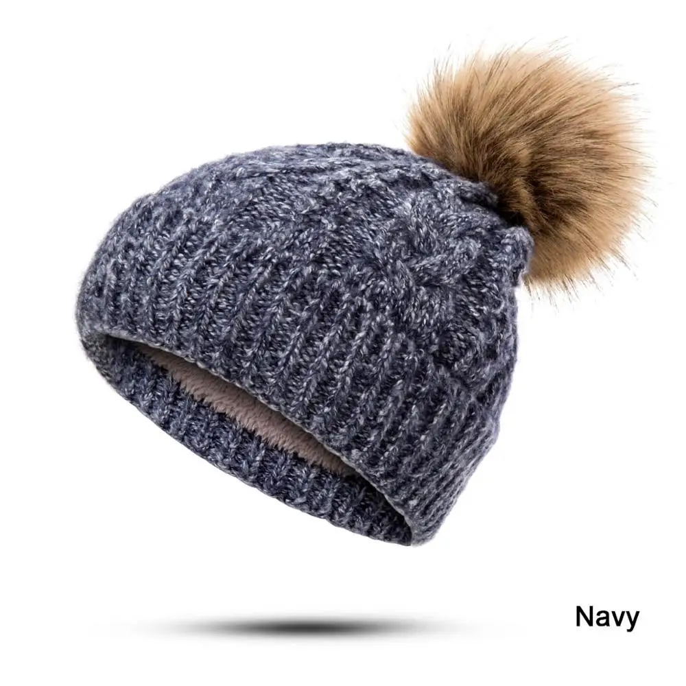 REAKIDS модные унисекс детская вязаная шапочка из хлопка теплая детская шляпа кепки милый зимний комплект теплой детской одежды; детские головные уборы детские шапки - Цвет: Navy