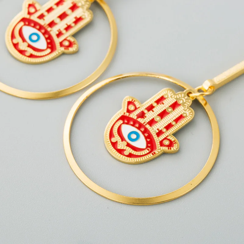 Новинка 2020 винтажные богемные эмалированные ювелирные изделия Fatima Lucky Hand Charm Circle