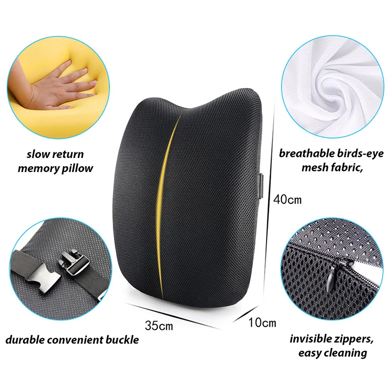  Lumbar Support Pillow,Memory Foam Back Support for Office Chair,Computer  Chair,Car Seat,Recliner and Couch with Breathable 3D Mesh Cover,Ergonomic  Design Orthopedic Backrest for Back Pain Relief : Home & Kitchen