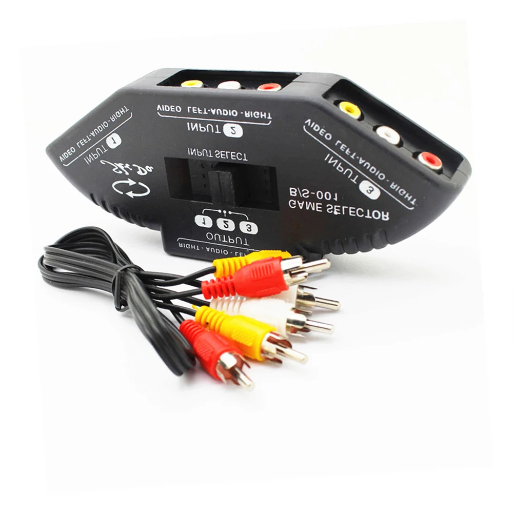 

Audio Video AV RCA Switch Splitter Selector 3 to 1 RCA Composite AV Cable for STB TV DVD Player for XBOX PS2