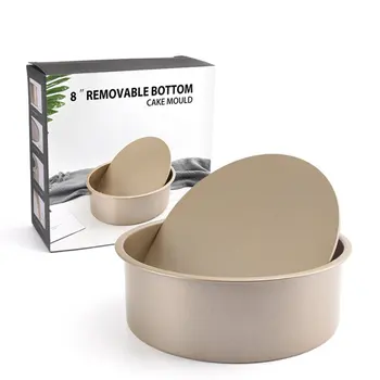 

8 Inch Nonstick Round Cake Baking Pan Tin Aluminum Oven Cake Pan Mold Pizza Cheesecake Baking Pan Baking Tray