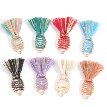 2pcs/lot Fashion Cotton Fish Shaped Tassel Pendant Tassels For Crafts Tassel Charms Accessories for DIY Earrings Jewelry Making 2pcs/lot Fashion Cotton Fish Shaped Tassel Pendant Tassels For Crafts Tassel Charms Accessories for DIY Earrings Jewelry Making