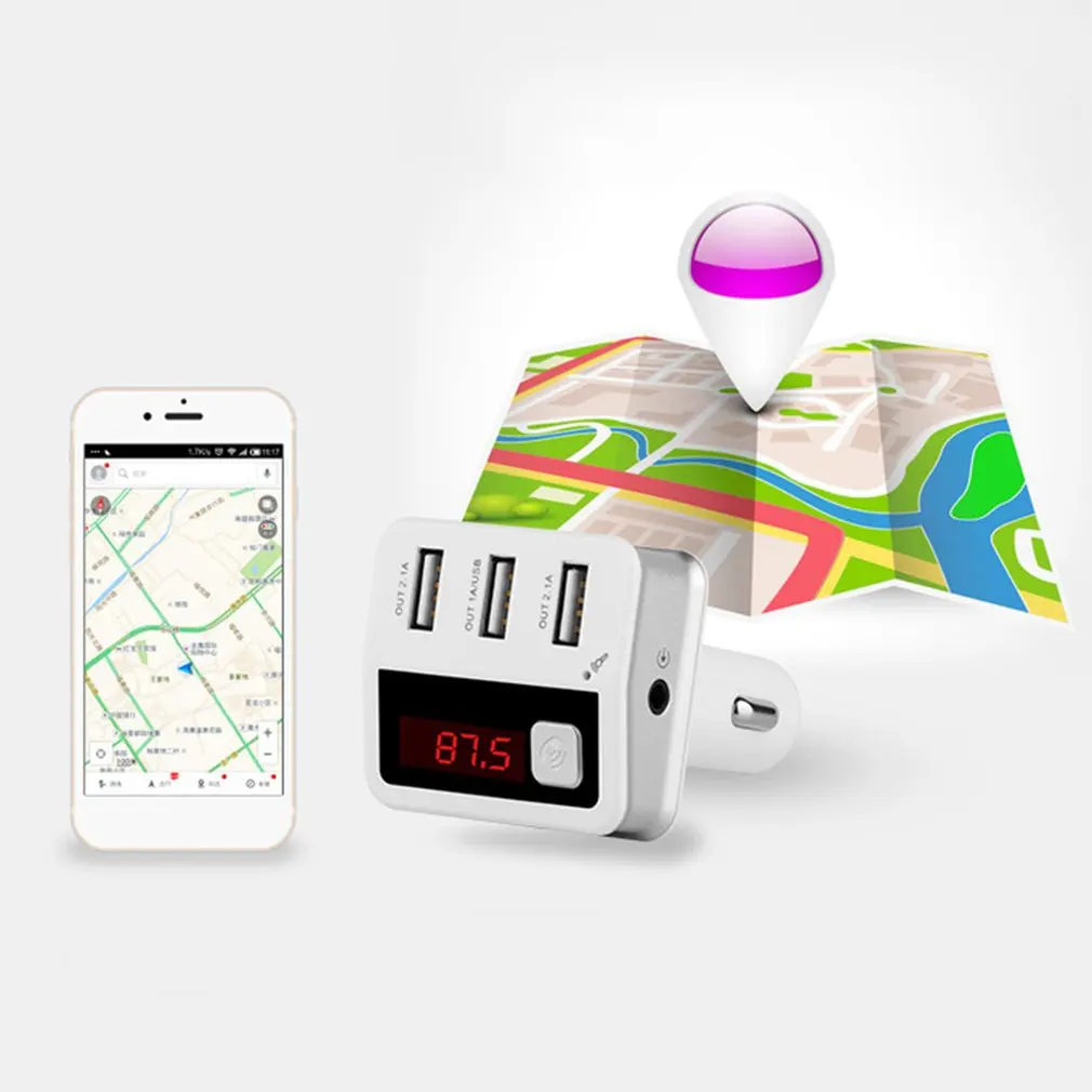 3 порта USB зарядное устройство беспроводной передачи V3.0 Hands-Free MP3 плеер fm-передатчик автомобильный комплект для мобильного телефона