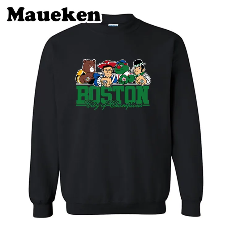 9 Мужские толстовки с капюшоном Boston City для Новой Англии Celtics Bruins Red Sox Comic мультфильм толстовки толстый круглый воротник Осень Зима W19012 - Цвет: 9