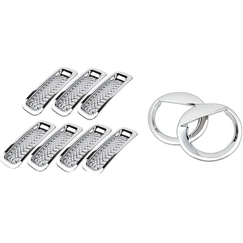 

Front Grille Grill Mesh Grille Insert Kit + Angry Eye Style Headlight Lamp Cover Trim for Jeep Patriot 2011-2016