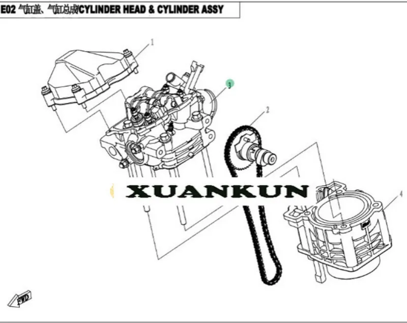 CFMOTO CF550 Головка блока цилиндров в сборе Головка блока цилиндров вездеход пляжный Мотоцикл аксессуары 0GR0-022000-20000