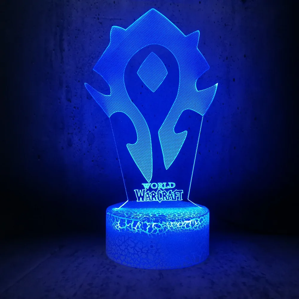 Горячая 3D лампа игры WOW World of Warcraft Племенной знаки 7 цветов стол светодиодный ночной Светильник для детей Детское платье для праздника, подарок Иллюзия lava