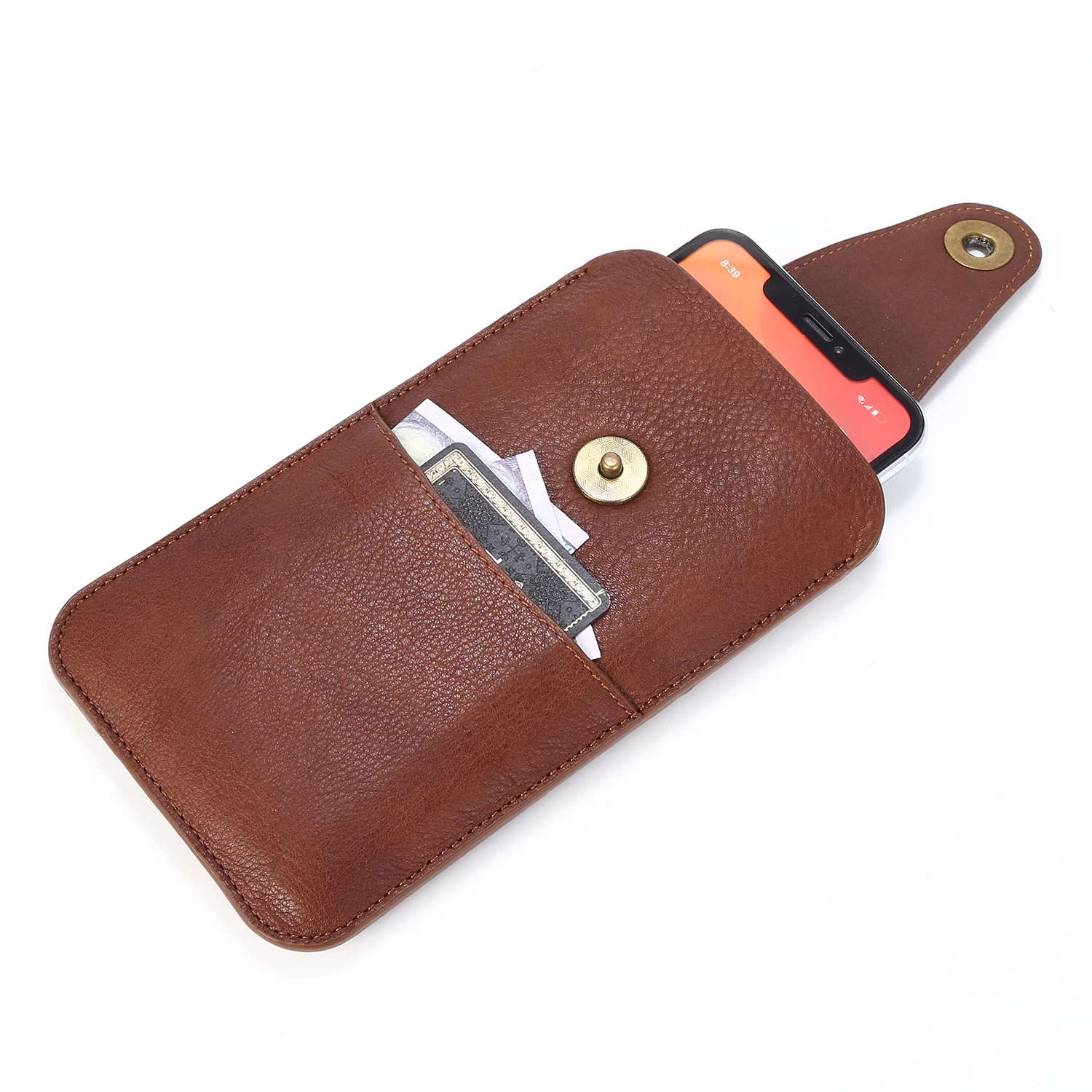 Bolsa da Cintura de Couro Genuíno para o Telefone Portátil ao ar Fulaikate Inteligente Cartão Simples Bolso Livre Escalada Correndo Case Bolsa 4.7 -6.9 13 Fulaikate 4.7