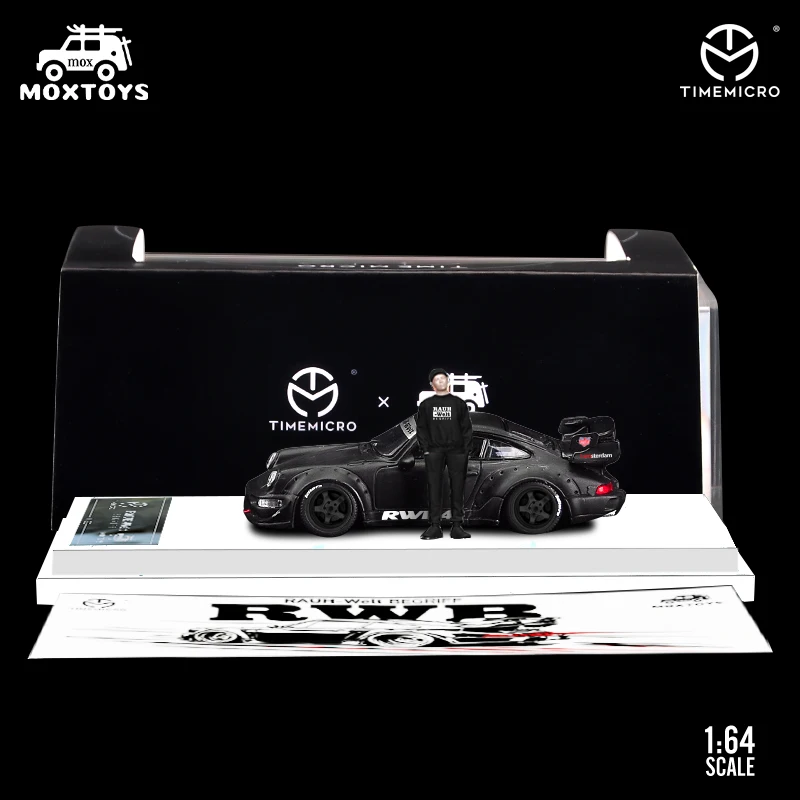 Модель автомобиля TimeMicro x Moxtoys 1:64 RWB 964 RWB48 матовый черный литая под давлением |