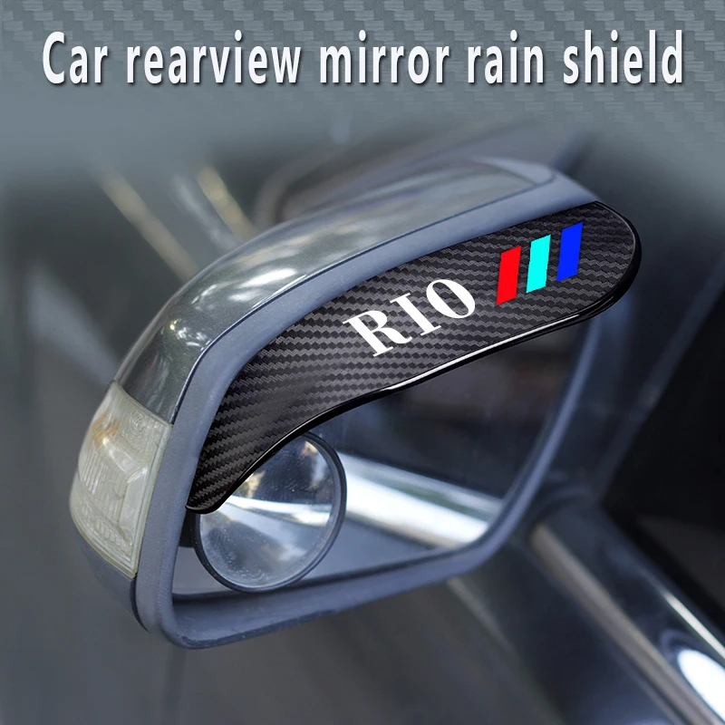 

2pcs Car Side Rear View Mirror Rain shield For kia rio 2 3 4 2018 2007 Carbon Fiber Look Sun Visor Auto Rain Eyebrow Protector