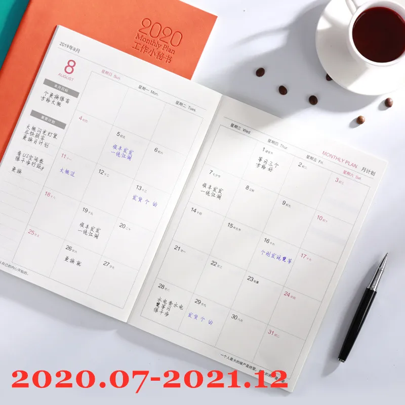 Notebook Planner Agenda 21 22 Daily Weekly Monthly Journal A5 Meeting Book School Supplies Stationery Gift Management Notebooks Aliexpress