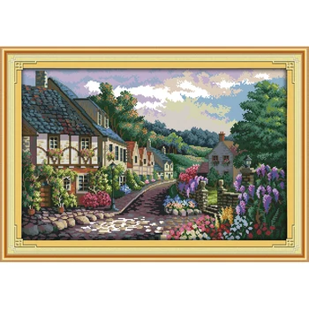 

Everlasting Love The Mediterranean Scenery (2) Chinese Cross Stitch Kits Ecological Cotton Stamped 11CT Christmas New Promotion