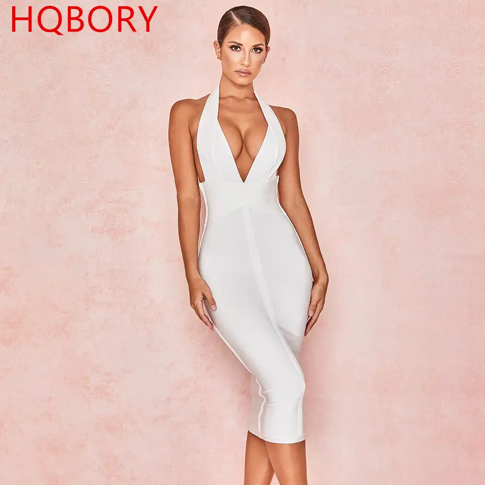 halter bodycon midi dress