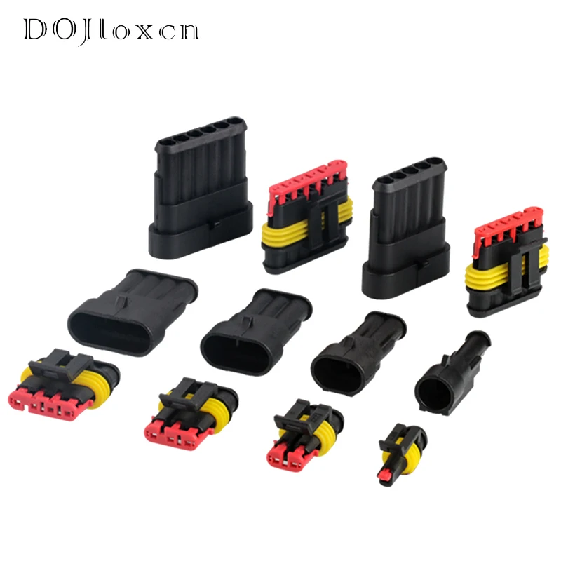 1 Set 1 2 3 4 5 6 Pin Super Seal AMP Automotive Schwarz Wasserdichte  Elektrische Verbinder Für Auto Xenon lampe Männlichen Und Weiblichen  Stecker - AliExpress