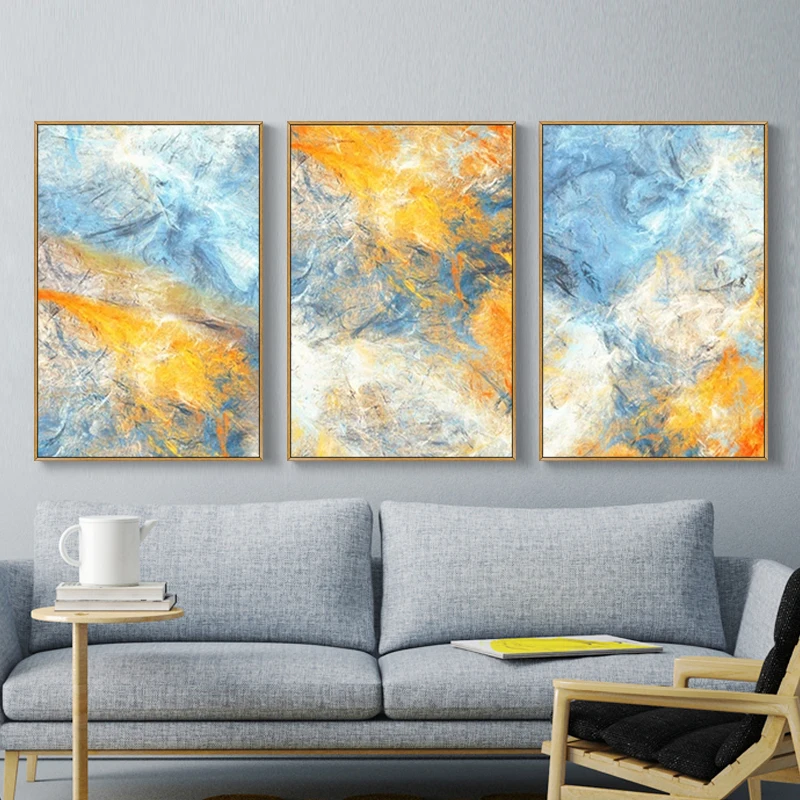 

Nordic Modern Geometric Abstract Pattern 3 Pieces Canvas Art Painting Wall Art Poster and Prints Picture For Living Room NoFrame