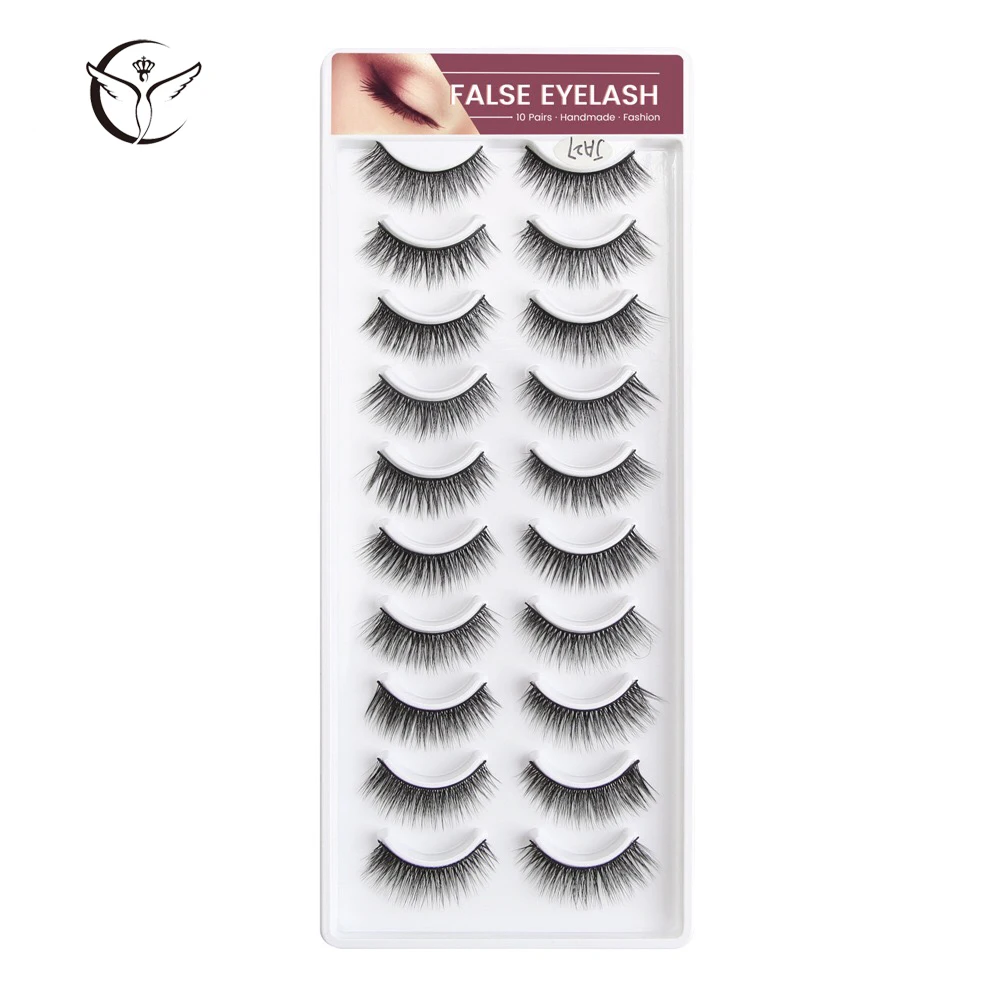 CLOTHOBEAUTY, накладные ресницы, 10 пар, мягкие, ручная работа, натуральные, длинные, толстые, многоразовые, накладные ресницы, наращивание для макияжа - Цвет: CLO-JA27