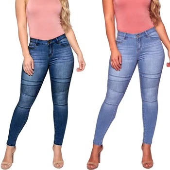 

Plus Size Women's Fashion Jeans Pencil Pants High Waist Jeans Sexy Elastic Slim Skinny Pants for 2020 New Women Jeans