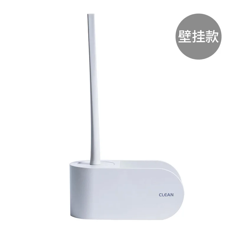 Wall mount white GESEW силиконовая туалетная щетка Настенная или напольная Дырокол бесплатно с основанием очиститель для туалета кисти наборы аксессуаров для ванной комнаты - Цвет: Wall mount white