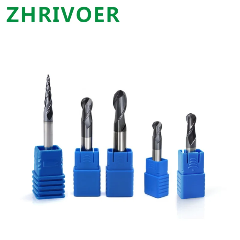 

2-edge spherical milling cutter with black coating tungsten steel ball end milling cutter and carbide end milling cutter