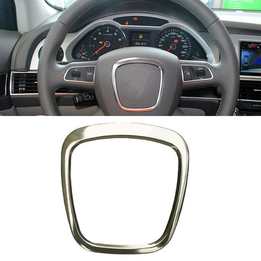 Рамка с логотипом центра рулевого колеса автомобиля эмблема отделка декор для Audi