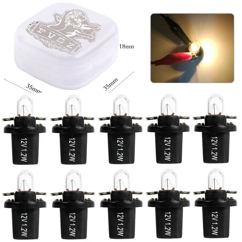 Bombillas halógenas T5 B8.5D B8.4D para coche, 12V, 1,2 W, iluminación