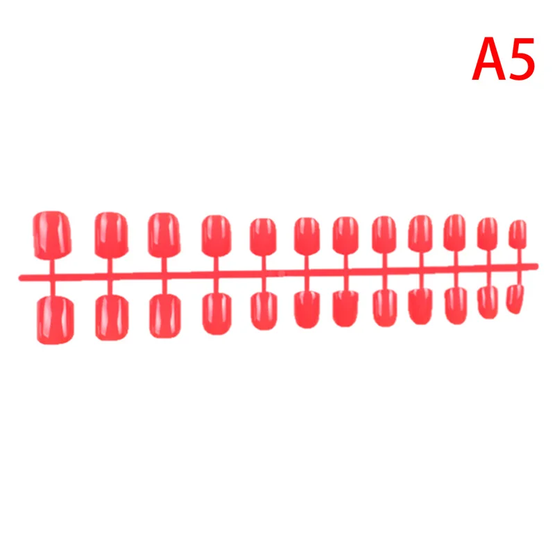 ABS Artificial Finger Tips Press On Short Round Nail Art Decorations Made up 31 Color 24pcs Short False Nails Fake Nails - Цвет: 5