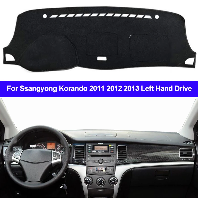 Накладка на приборную панель автомобиля, коврик, накидка для Ssangyong Korando 2011 2012 2013 LHD RHD, 2 слоя, авто защита от солнца, подушка